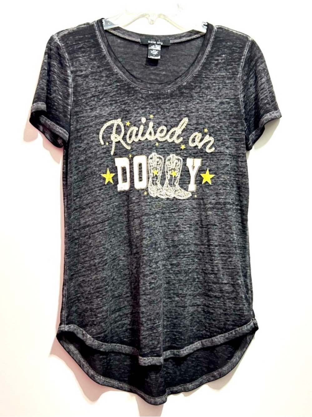 Sable Sky Women’s Raised on Dolly Grey Tee
